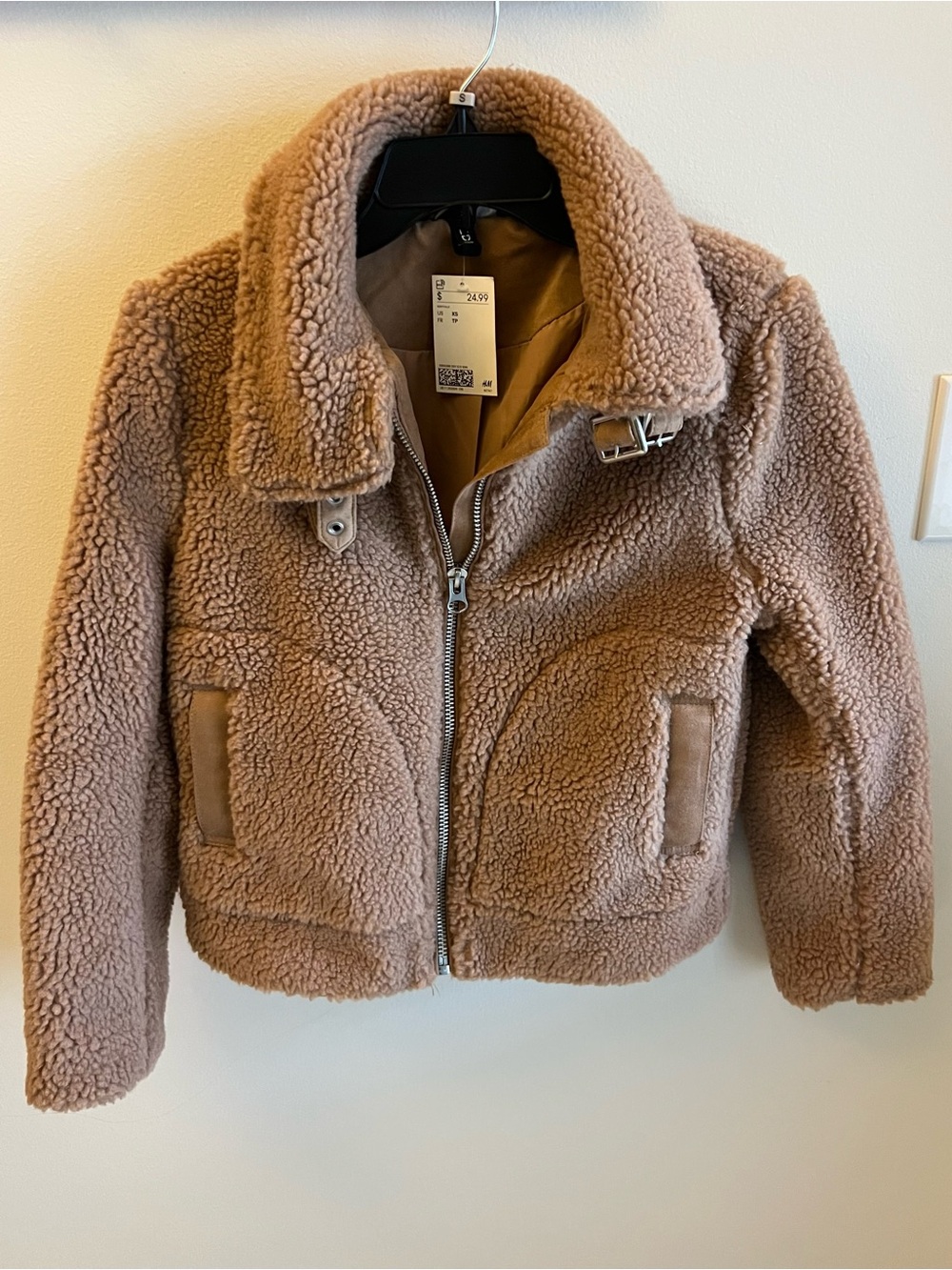 H&M| Teddy Sherpa Jacket xs - Tan